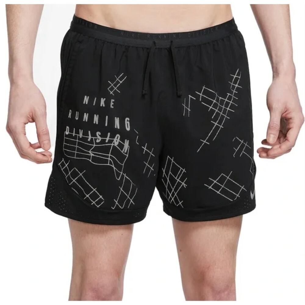 Nike Dri-FIT Stride Run Division 5 Inch Brief-Lined Shorts Black Men's XXL NWT